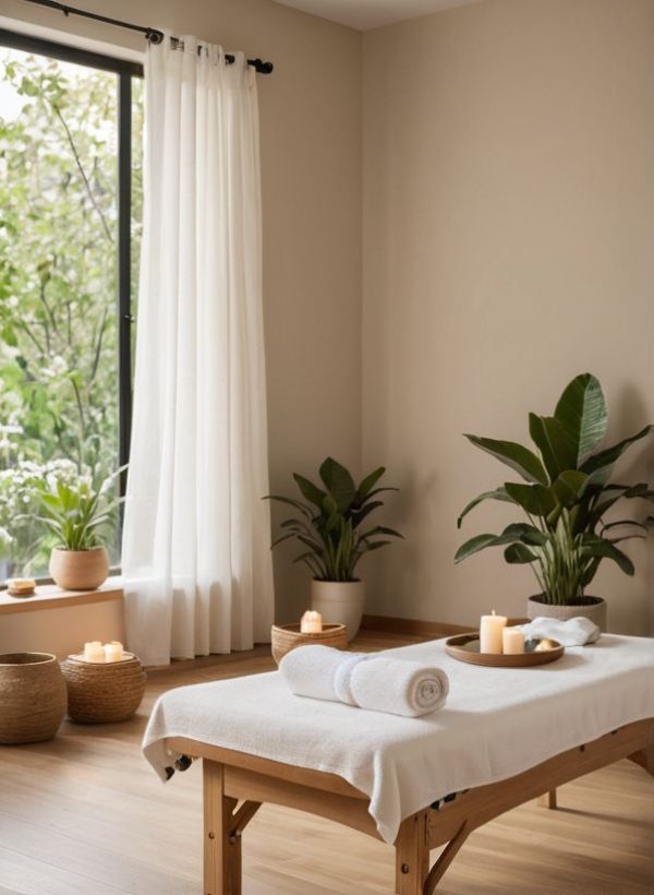 long office hallway tunnel view with gall doors on the sides